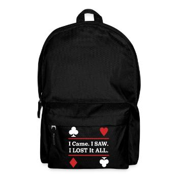 Ich kam. Ich sah. Ich verlor alles – Spielkarten - Rucksack - Schwarz - Vorne