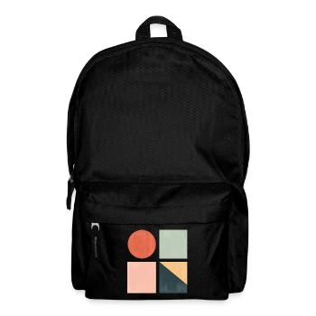 Minimal Geometric Shapes — Modern Abstract Art - Backpack - black - Front