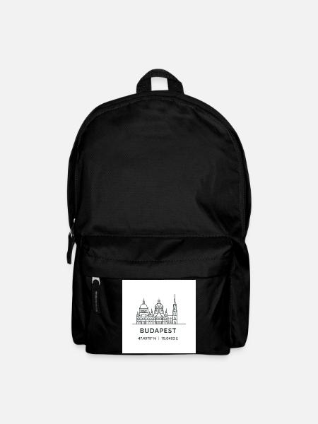 Budapest Line Art Silhouette Landmark - Backpack - black