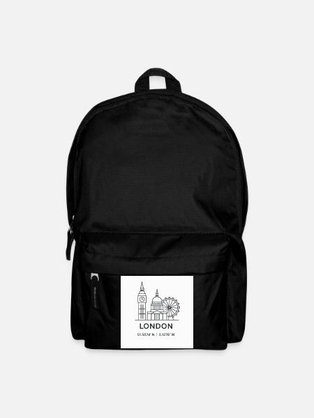London Line Art Silhouette Landmark - Backpack - black