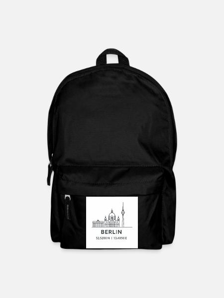 Berlin Line Art Silhouette Landmark - Backpack - black
