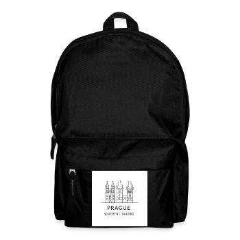 Prague Line Art Silhouette Landmark - Backpack - black - Front
