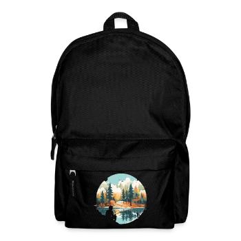 Pêche en pleine nature – Vintage Nature Landscape D - Sac à dos - noir - Devant