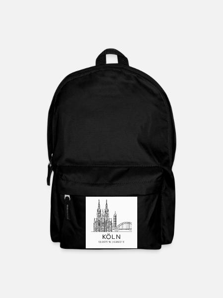 Cologne Line Art Silhouette Landmark - Backpack - black
