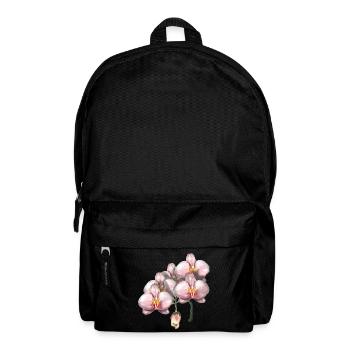 Rosa Orchideenblüten Illustration - Rucksack - Schwarz - Vorne