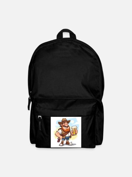 Fröhlicher Bierfreund mit Hut - Rucksack - Schwarz