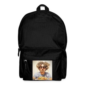 Young Man Noodle Portrait in Chill-Lookm Glasses - Backpack - black - Front