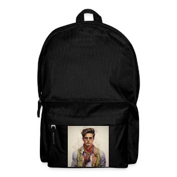 Vintage Glam Mann mit Seidenschal - Rucksack - Schwarz - Vorne