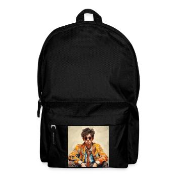 Colorful Artist Portrait Retro Chic - Backpack - black - Front