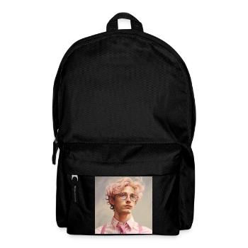 Pastellheld Portrait mit Brille - Rucksack - Schwarz - Vorne