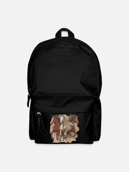 Pferde Vintage - Rucksack - Schwarz