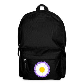 Marguerite violette fleurie avec noyau jaune - Sac à dos - noir - Devant
