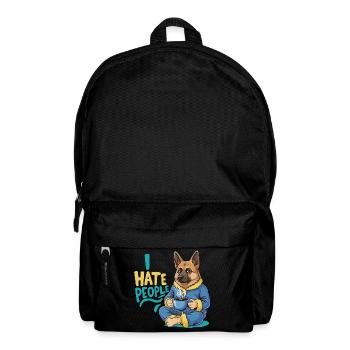 Shepherd Coffee Morning Grouch Funny Dog - Backpack - black - Front