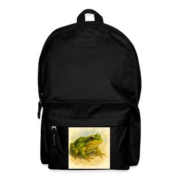 Watercolor Green Frog - Backpack - black - Front
