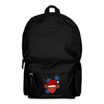 Rudolph mit Santa Hut und Schneeflocken - Rucksack - Schwarz - Vorne