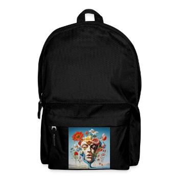 Blumenmaskenporträt Surreal - Rucksack - Schwarz - Vorne