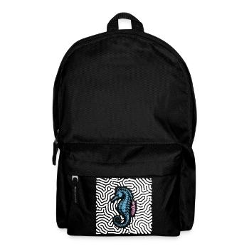 Seepferdchen - Rucksack - Schwarz - Vorne