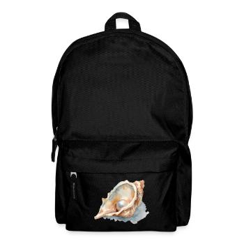 Watercolor Seashell with Pearl - Backpack - black - Front