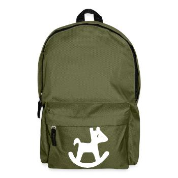 Schaukelpferd-Silhouette - Rucksack - Olivgrün - Vorne