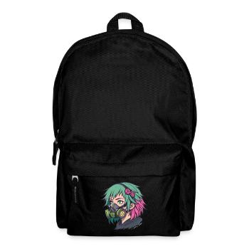 Neon Gasmask Punk Portrait - Backpack - black - Front