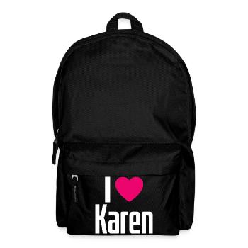 I Love Karen Pink Heart I Love Karen - Backpack - black - Front