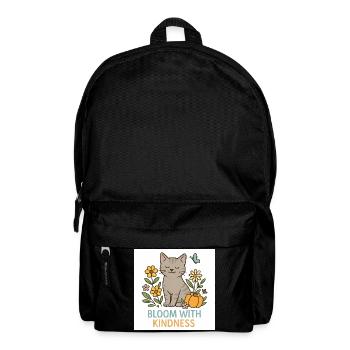 Cat-friendly floral splendour - Backpack - black - Front