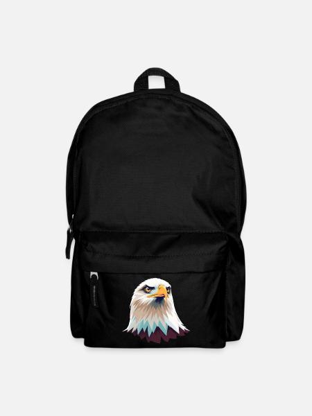 Geometric Eagle Head Illustration - Backpack - black