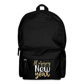 Happy New Year Typography – Festive Gold and White - Sac à dos - noir - Devant