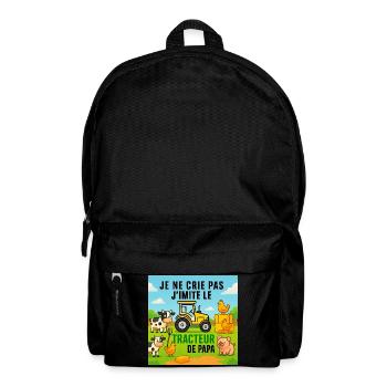Papas Traktor und bunte Tiere - Rucksack - Schwarz - Vorne