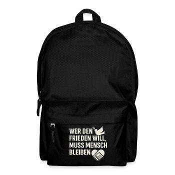 Paix et humanité - Sac à dos - noir - Devant
