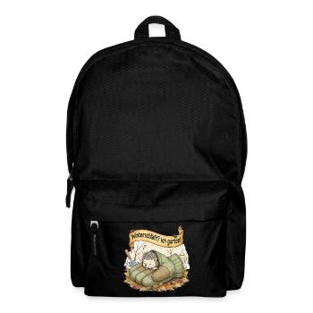 Hedgehog sleeps in gardening glove "Hibernating? Ic - Backpack - black - Front