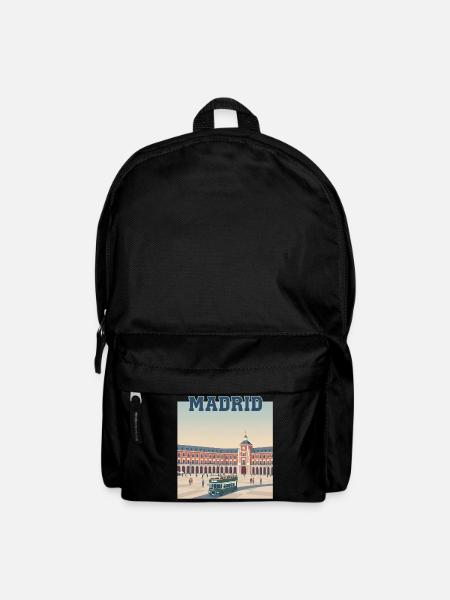 Madrid Plaza Retro-Busszene - Rucksack - Schwarz