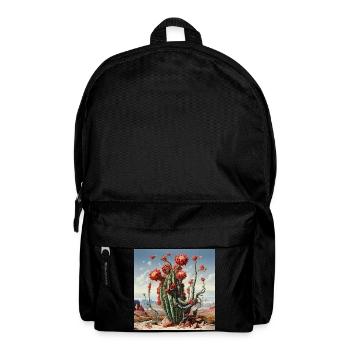Desert cactus with red flowers - Backpack - black - Front