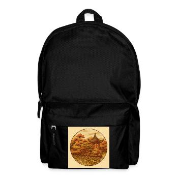 Herbstliche Zen-Pagode im Kreis - Rucksack - Schwarz - Vorne