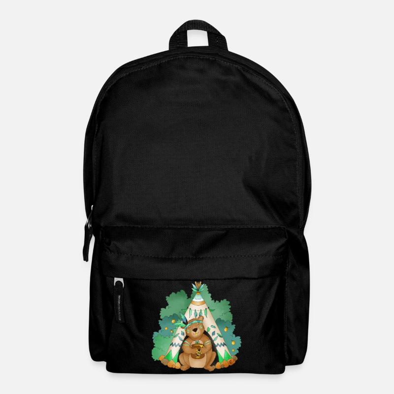 Bär vor seinem Tipi - Rucksack - Schwarz