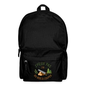 Ich kann nicht, ich muss Holz schneiden - Rucksack - Schwarz - Vorne