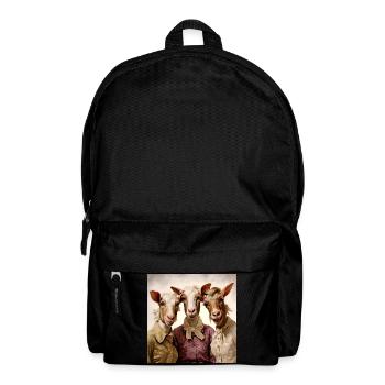 Trio rétro de chèvres dans le style vintage - Sac à dos - noir - Devant