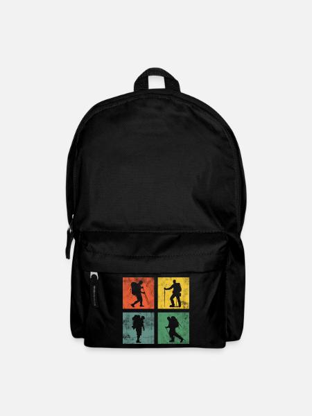 Wandern Wanderung Berge Retro - Rucksack - Schwarz