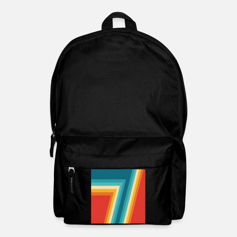  Colorful Retro Stripes Geometrie  - Rucksack - Schwarz