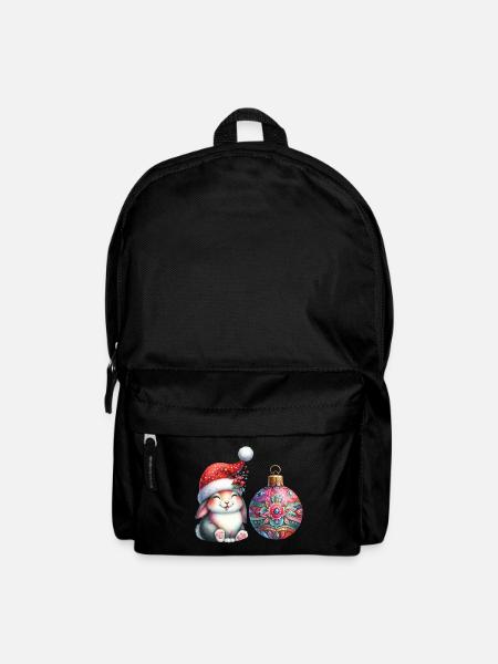 Festive Bunny with Ornate Ornament - Backpack - black