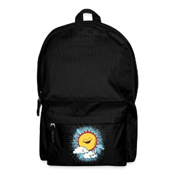 Lächelnde Sonne über Wolken - Rucksack - Schwarz - Vorne