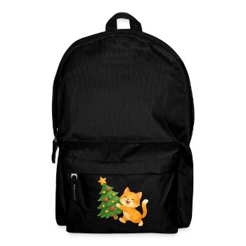 Le bonheur du chat sur le sapin de Noël - Sac à dos - noir - Devant