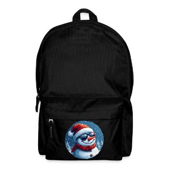 Cooler Schneemann mit Sonnenbrille im Schnee - Rucksack - Schwarz - Vorne