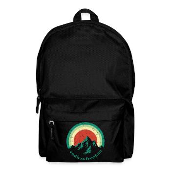 Endless Freedom Mountain Rainbow in retro design - Backpack - black - Front