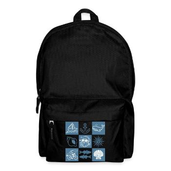 Nautical Graphic Marine Collage with Santa Claus - Backpack - black - Front