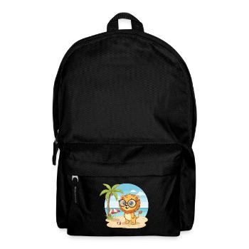 Lion mignon avec des lunettes vacances d’été à plage - Sac à dos - noir - Devant