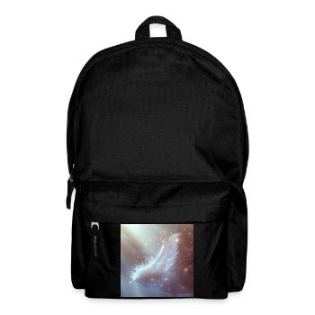 Ätherische Feder leuchtend – Symbol des Lichts - Rucksack - Schwarz - Vorne