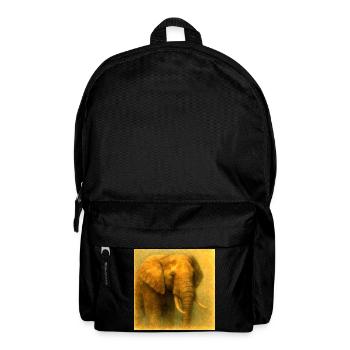 Golden Elephant in Painted Style - Backpack - black - Front