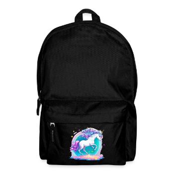 Einhorn Galaxie Neon - Rucksack - Schwarz - Vorne