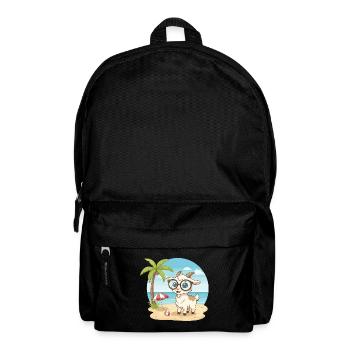 Chèvre mignonne avec des lunettes vacances d’été sur la plage - Sac à dos - noir - Devant